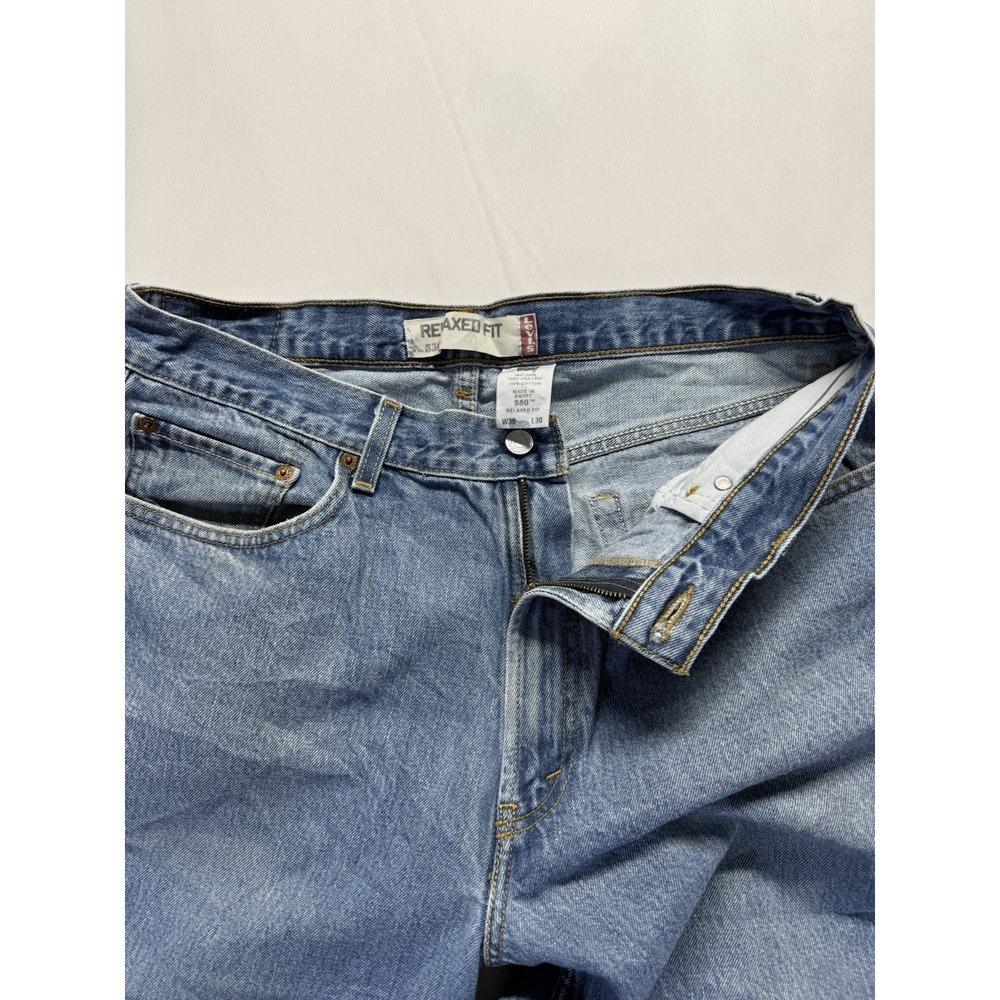 Vintage Levis 550 90s Jeans 36x30 USA Straight Leg Blue denim Y2K Grunge - Picture 3 of 16